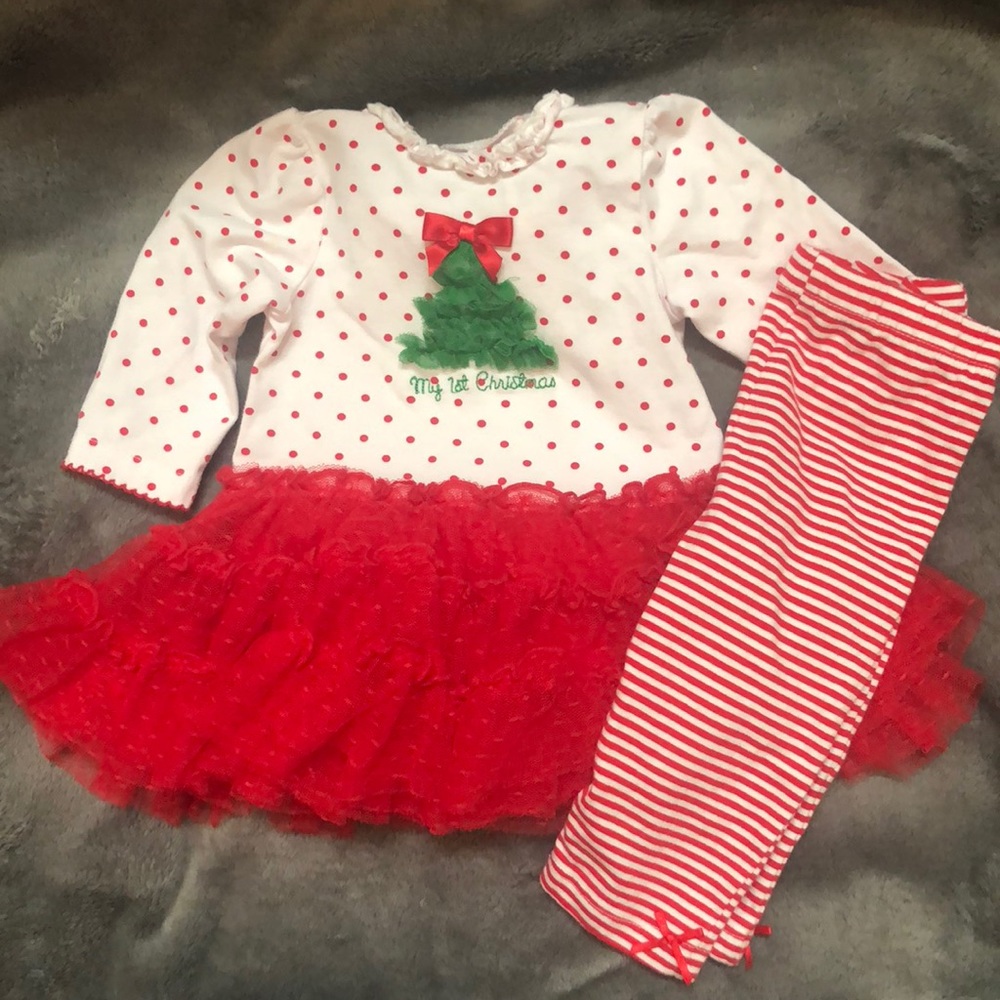 Little me “my 1st Christmas” tutu dress & leggings
